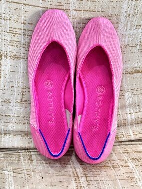 Rothy's The Square Strawberry Ice Pink Knit PET Fabric Ballet Flats Women’s US 8